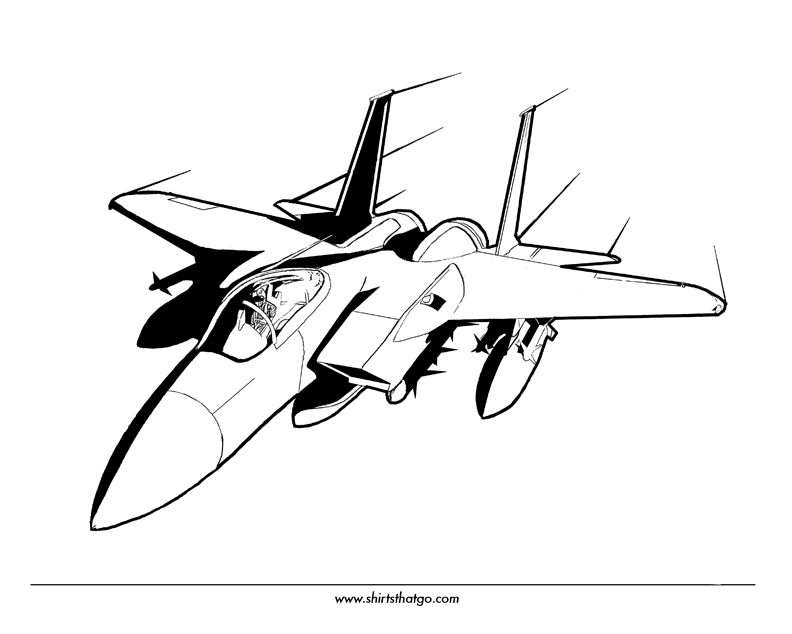 Fighter Jet Coloring Page   Shirtsthatgo