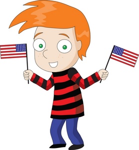 Free American Flags Clip Art Image   Clip Art Illustration Of A Red