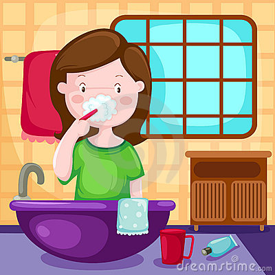 Girl Brushing Teeth Clipartgirl Brushing Teeth Bathroom Uc1amtko Jpg