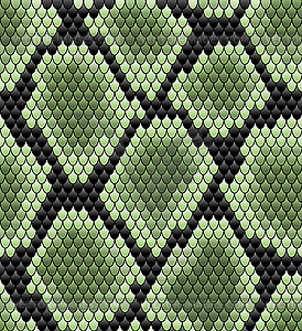 Green Seamless Snake Skin Pattern   Vector Clip Art
