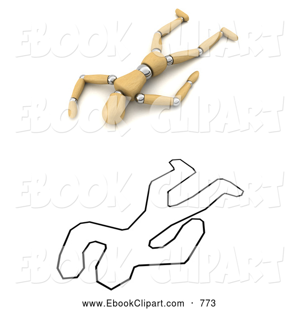 Mannequin Next To A Similar Chalk Outline By Stockillustrations    773