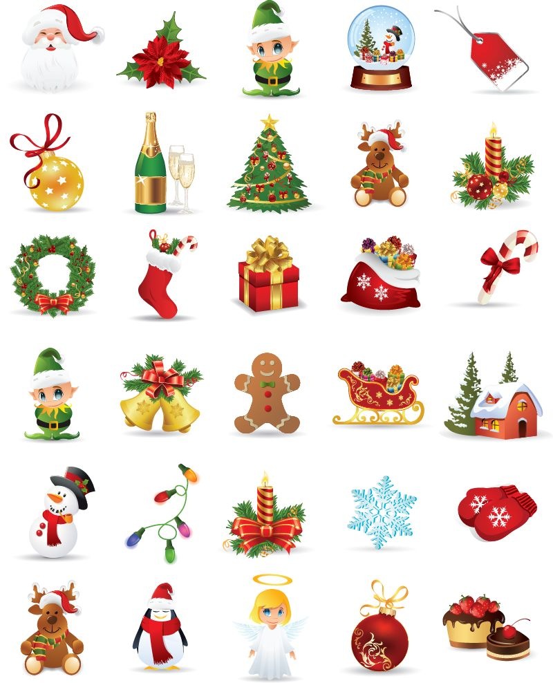 Name  Christmas Elements Vector Collection