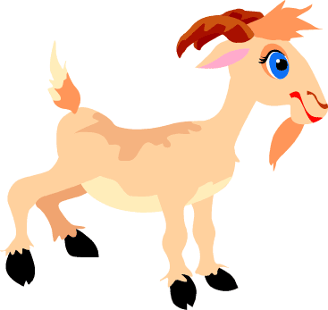 Picture Depicts A Fawn Colored Goat With Two Brown Horns  The Goat