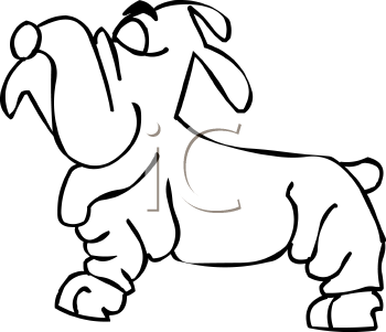 Shar Pei Cartoon Dog Outline   Royalty Free Clip Art Illustration