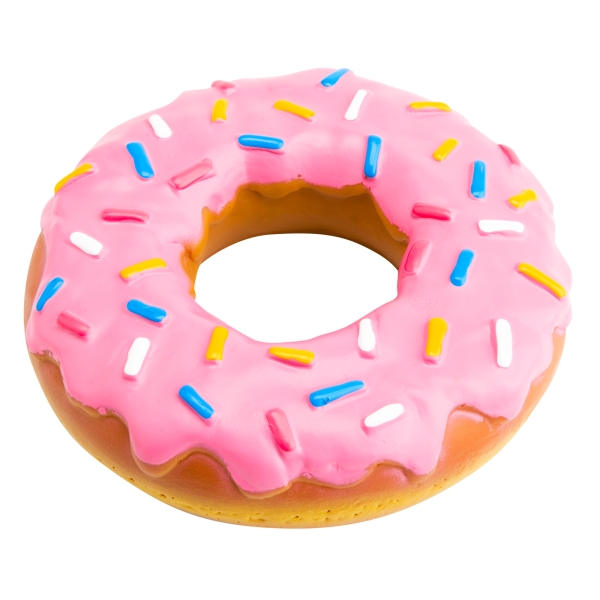 Squeaky Doughnut With Pink Frosting And Sprinkles This Doughnut