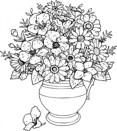 Vase Of Wild Flowers Clip Art Free Vector In Open Office Drawing Svg    