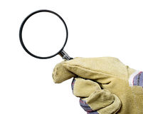 Worker Is Searching Defects With Magnifying Glass Royalty Free Stock