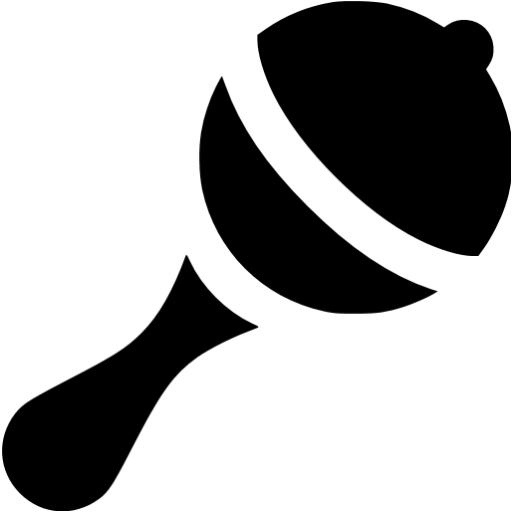 Baby Rattle Black And White Black Rattle Icon