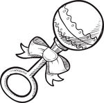 Baby Rattle Clip Art Black And White