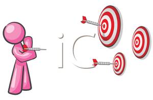     Cartoon Of A Person Throwing Darts   Royalty Free Clipart Picture