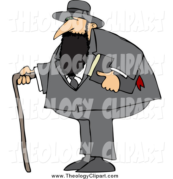 Clip Art Of A Jewish Man With A Cane And Bible In Hand By Djart    