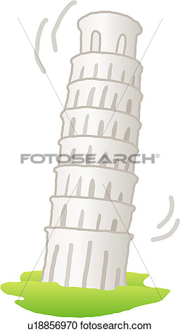 Clipart   Leunende Toren Van Pisa  Fotosearch   Zoek Clip Art