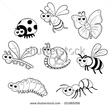 Firefly Black And White Clipart Vector Isolated Black And