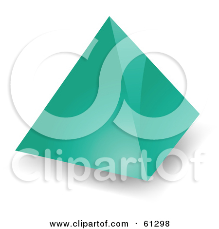 Free  Rf  Clipart Illustration Of A 3d Transparent Green Pyramid Shape