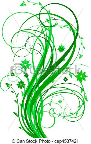 Green Swirls Clipart Green Swirl Design On White