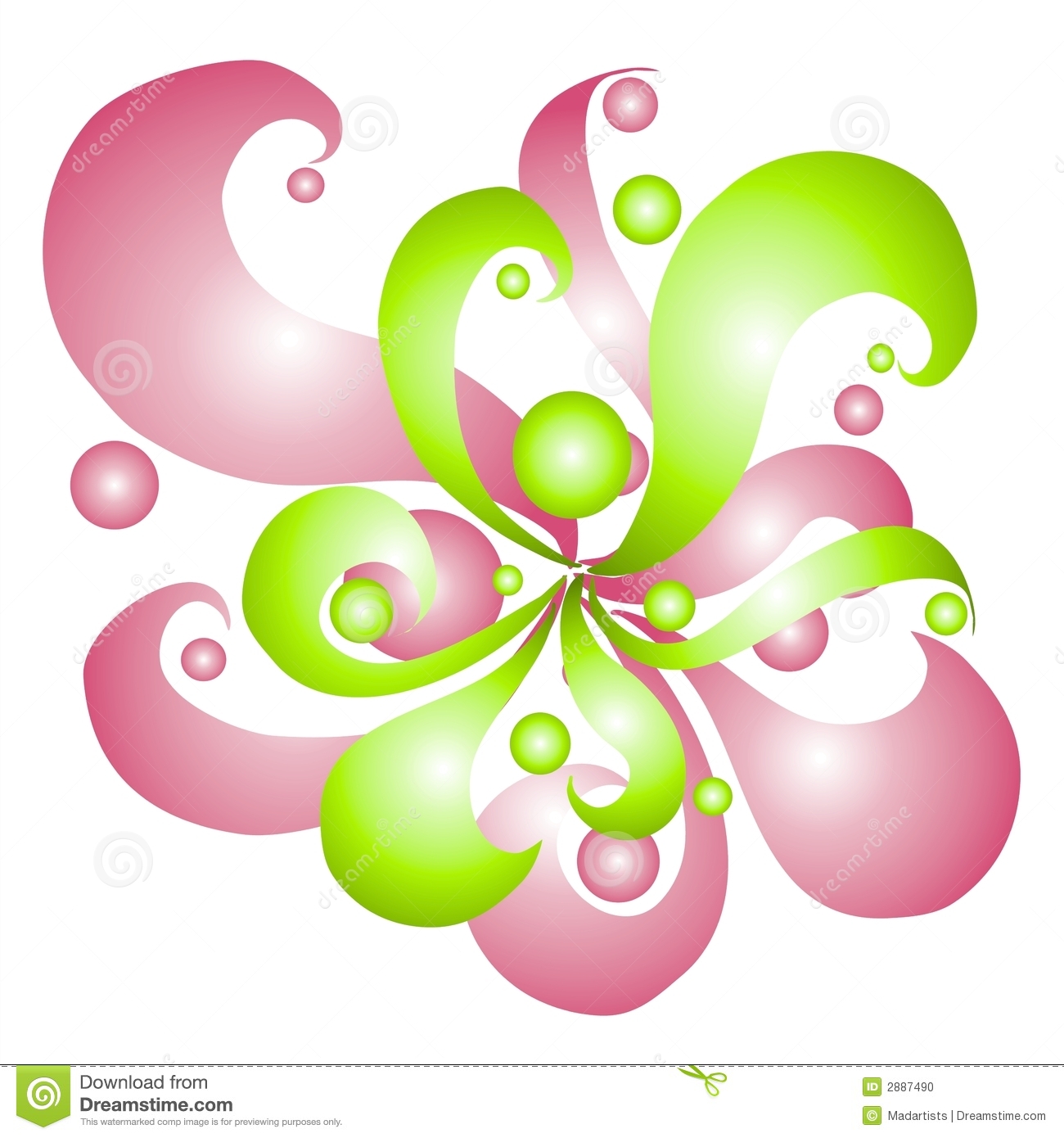 Green Swirls Clipart Pink Green Swirls And Circles