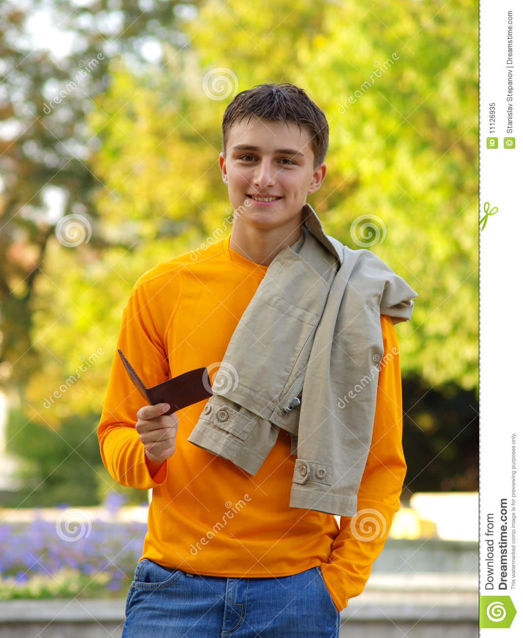 Handsome Yuong Man With Wallet Royalty Free Stock Photo   Image    