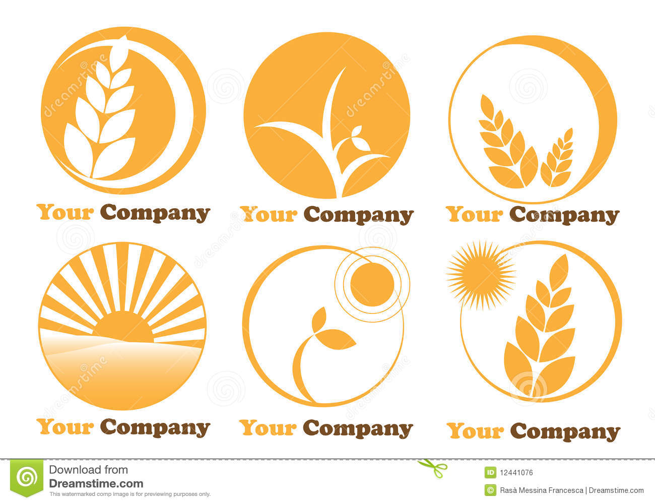 Illustration Of Six Logos For Farming Agriculture Isolated On White