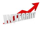 Integrity With Upward Red Arrow   Royalty Free Clip Art