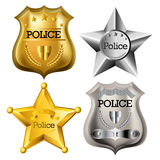 La Polizia Badge L Insieme Fotografie Stock Libere Da Diritti