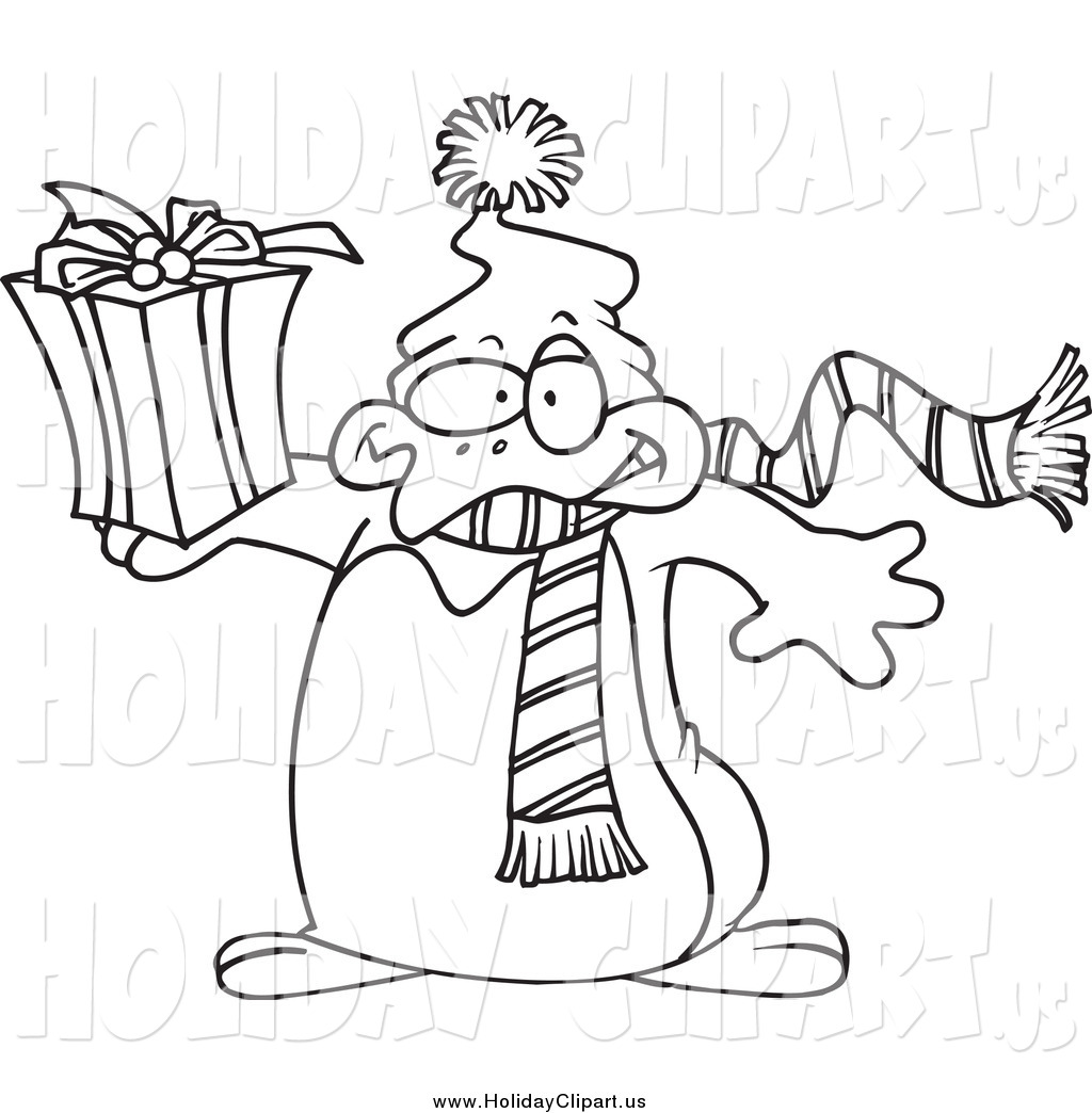 Larger Preview  Holiday Clip Art Of A Black And White Christmas