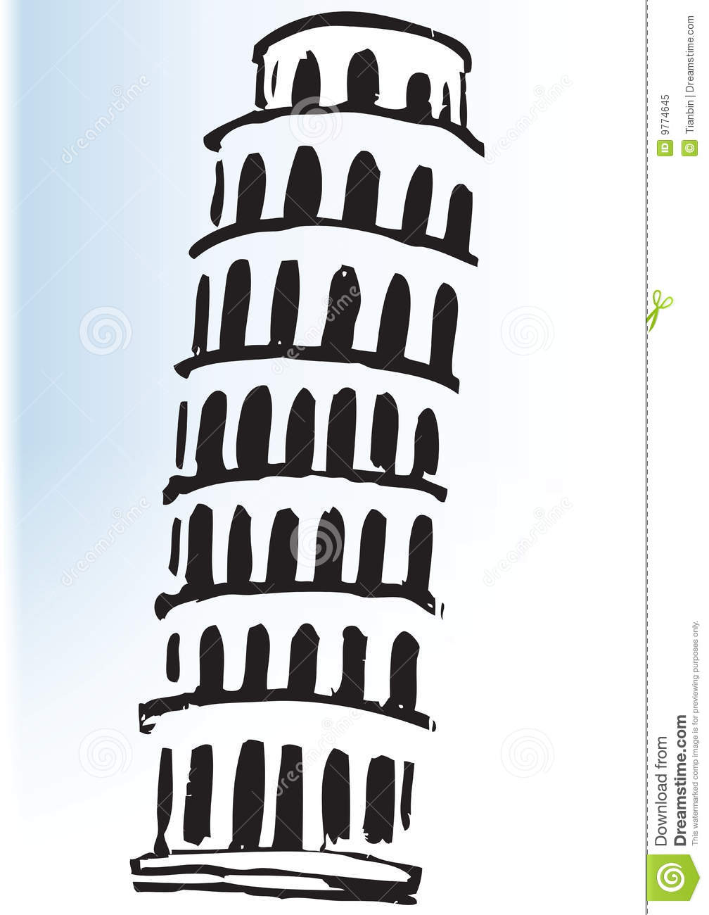Leaning Tower Of Pisa Art Royalty Free Stock Photo   Image  9774645