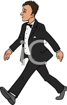 Man Wearing A Tuxedo Going Out   Royalty Free Clip Art Picture