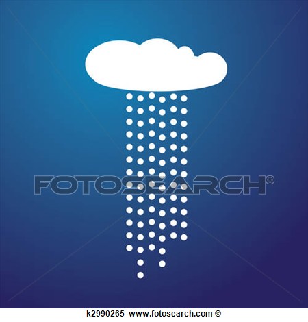 Of White Cloud With Rain And Blue Background K2990265   Search Clipart