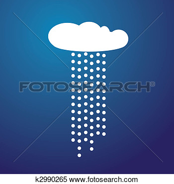 Of White Cloud With Rain And Blue Background K2990265   Search Clipart