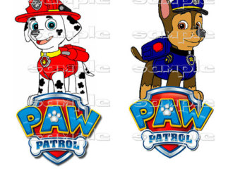 Paw Patrol Chase Marshall Custom Fabric T Shirt Iron On Transfer 3 X 7