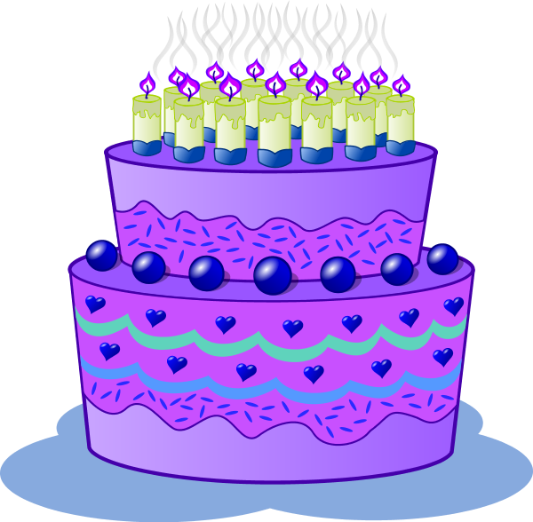 Purple Birthday Cake Clip Art Birthday Cake   Vector Clip