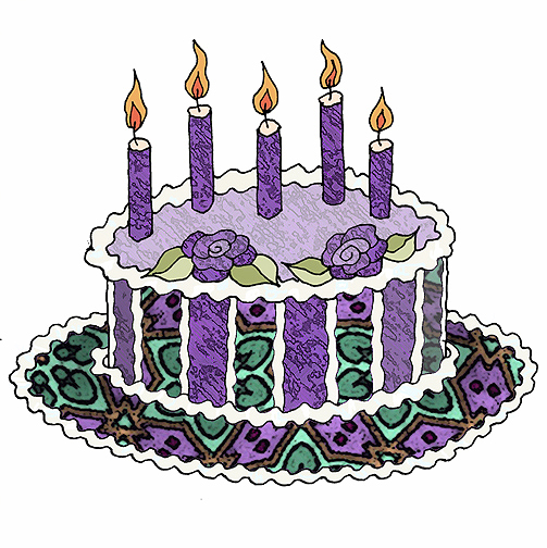 Purple Birthday Cake Clip Art Purple And Emerald Green