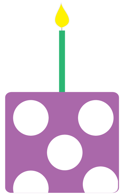 Purple Polka Dot Birthday Cake Clip Art