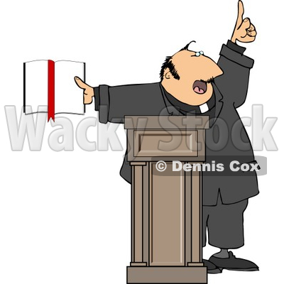 Religious Man Preaching From The Bible Clipart   Djart  5003