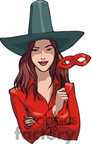 Royalty Free Pretty Lady In Her Halloween Witch Costume  Clipart Image