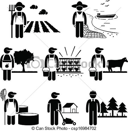 Set Of Pictograms Representing The Jobs And Careers In Agriculture    