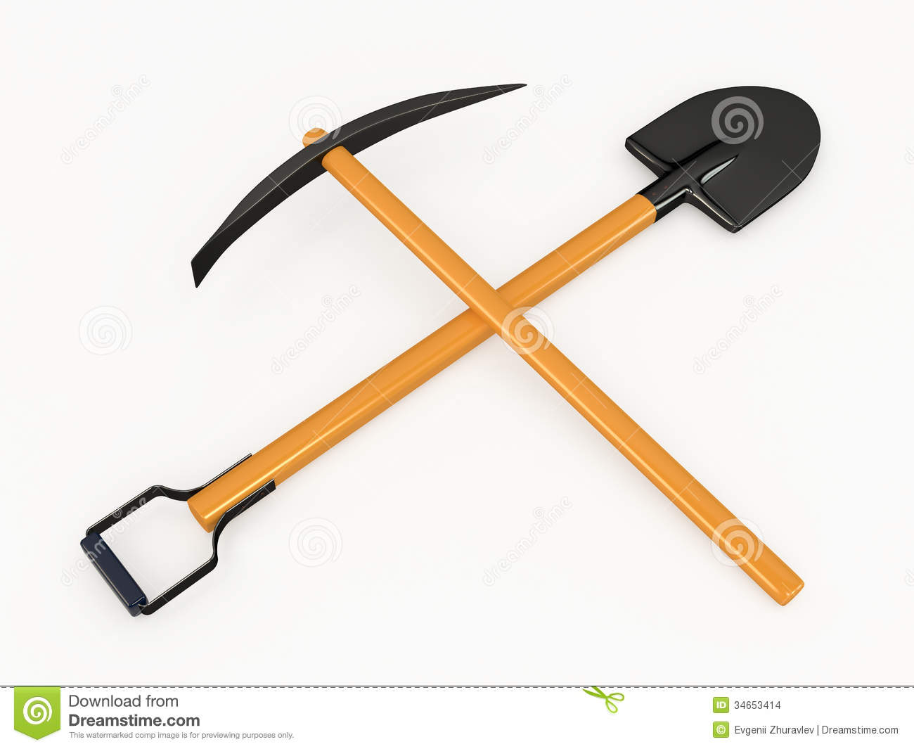 Shovel And Pick 3d Stock Images   Image  34653414