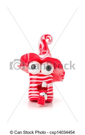 Stock Illustration   Handmade Modeling Clay Figure With Red And White