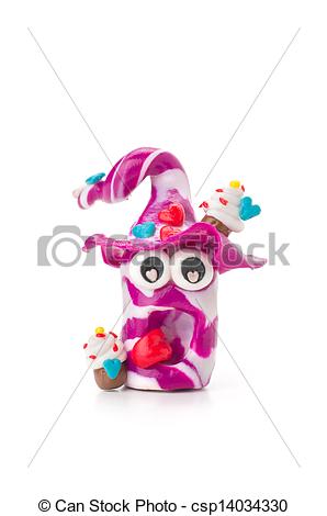 Stock Illustration   Handmade Modeling Clay Figure With Sweets   Stock
