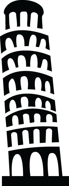 Tower Of Pisa Landmark Clip Art For Custom Engraved Products