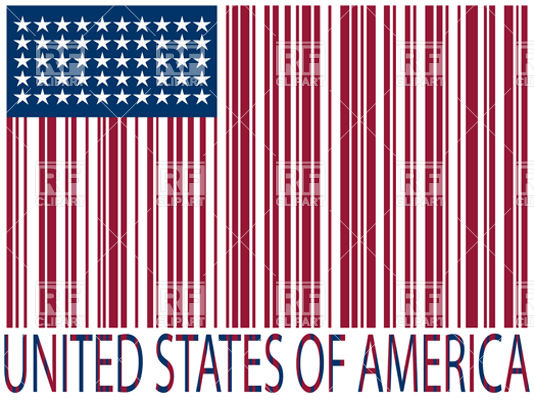 Usa Flag In Barcode Style Signs Symbols Maps Download Royalty Free