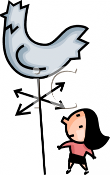 Woman Looking At A Weather Vane   Royalty Free Clip Art Image