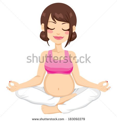 Beautiful Young Pregnant Woman Practicing Yoga Pose   Stock Vector