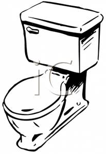 Black And White Toilet   Royalty Free Clipart Picture
