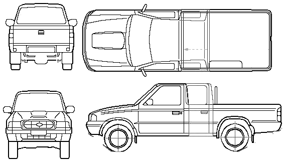 Car Blueprints   Ford Ranger Blueprints Vector Drawings Clipart And