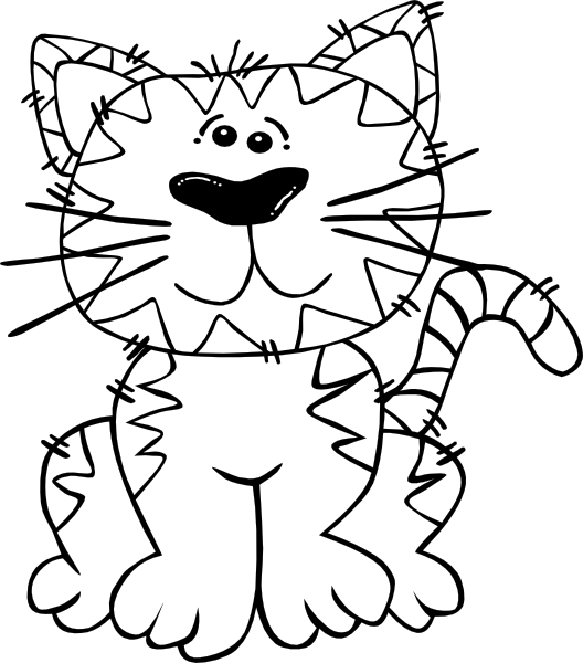 Cartoon Cat Sitting Outline Clip Art At Clker Com   Vector Clip Art