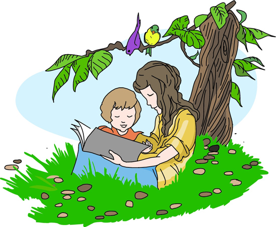 Children Reading Books Clipart And Illustration   St  Mary School