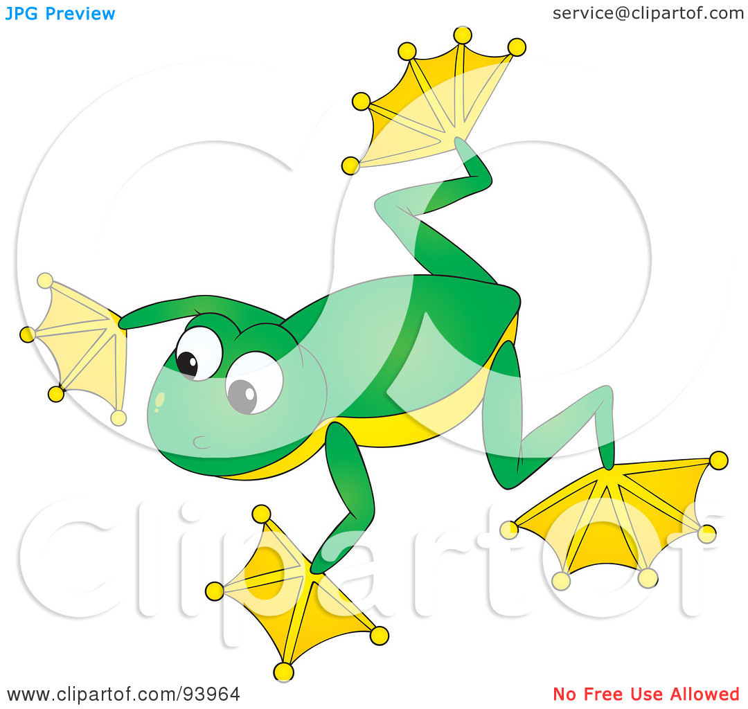 Clipart Illustration Of A Cute Green And Yellow Tree Frog By Alex