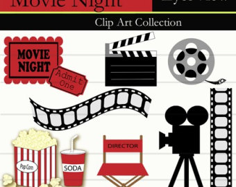 Clipart Movie Night Clip Art  In Stant Download Digital  Film