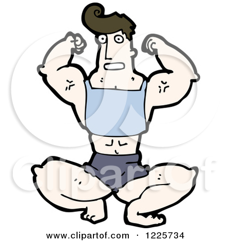 Clipart Of A Flexing Bodybuilder Royalty Free Vector Illustration By